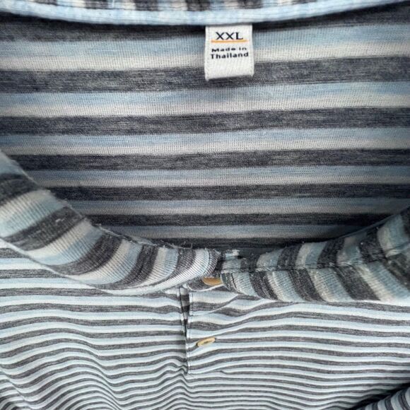 Peter Millar Polo Shirt XXL Blue Stripe Soft Tencel Blend Stretch Quick Dry Golf - Picture 9 of 13